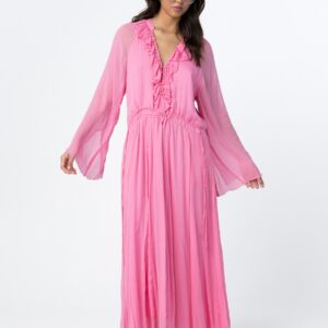 Frill detail chiffon dress